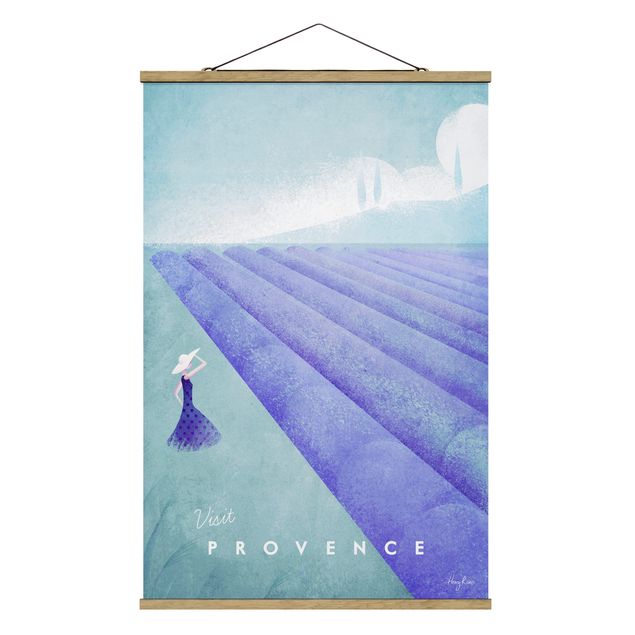 Stoffbild mit Posterleisten - Reiseposter - Provence - Hochformat 2:3
