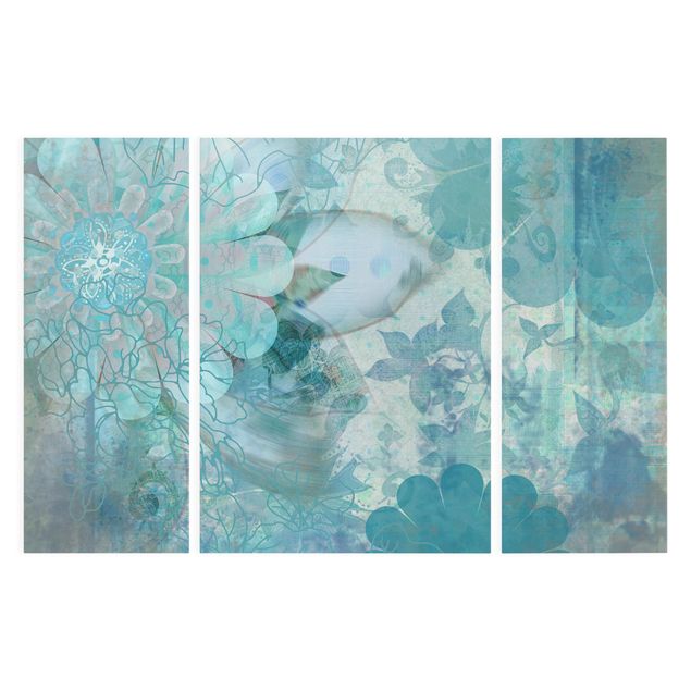 Leinwandbild 3-teilig - Winterblumen - Triptychon