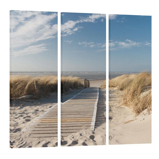 Leinwandbild 3-teilig - Ostsee Strand - Panoramen hoch 1:3