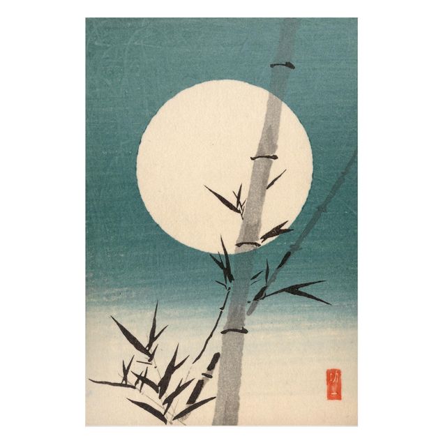Magnettafeln Natur Japanische Zeichnung Bambus und Mond