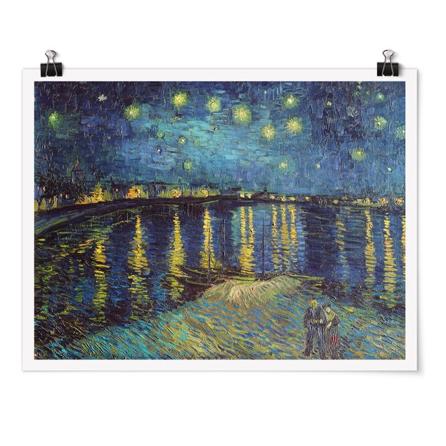 Poster - Vincent van Gogh - Sternennacht über der Rhône - Querformat 3:4