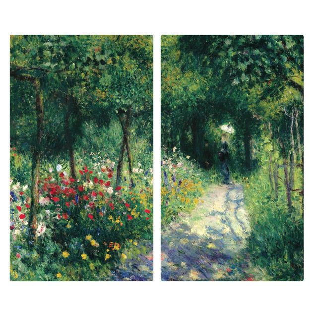 Herdabdeckplatte Glas - Auguste Renoir - Frauen im Garten - 52x80cm