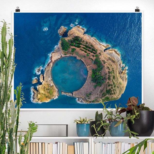 Riesenposter XXL Luftbild - Die Insel Vila Franca do Campo