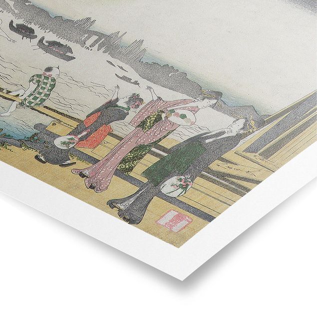 Poster bestellen Katsushika Hokusai - Ein kühler Abend in Ryogoku