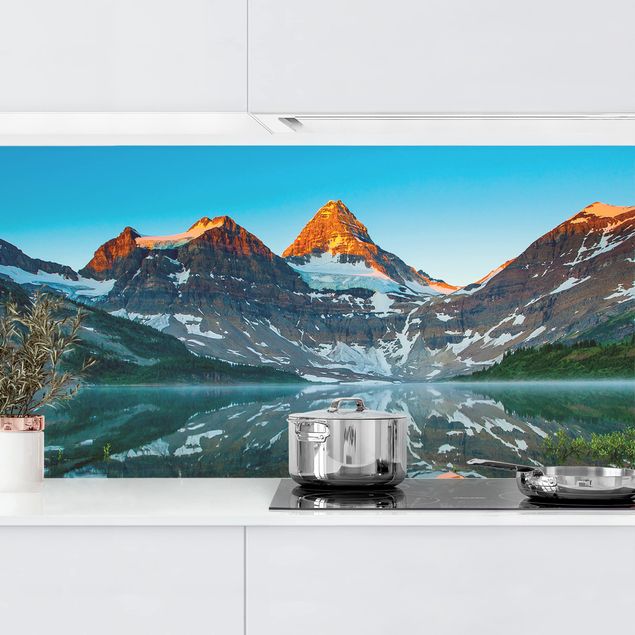 Platte Küchenrückwand Berglandschaft am Lake Magog in Kanada