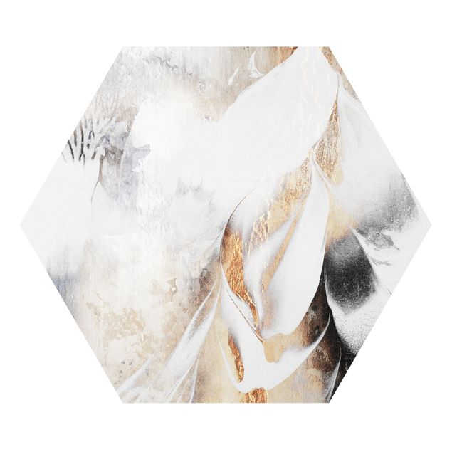 Hexagon Bild Forex - Goldene abstrakte Wintermalerei