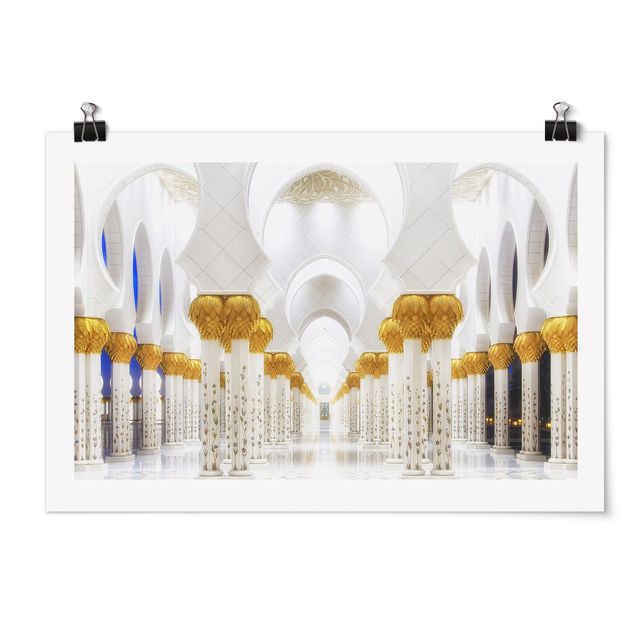 Poster - Moschee in Gold - Querformat 2:3