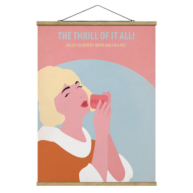 Stoffbild mit Posterleisten - Filmposter The thrill of it all! - Hochformat 3:4