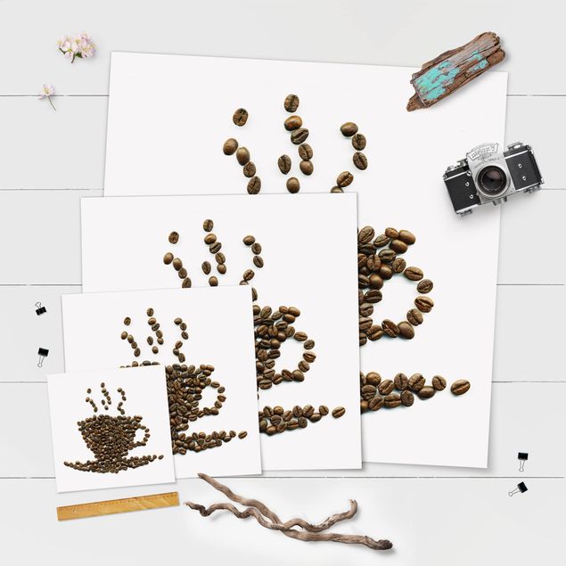 Poster - Coffee Beans Cup - Quadrat 1:1