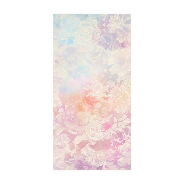 teppich mit blumenmuster Zarter Blütentraum in Pastell