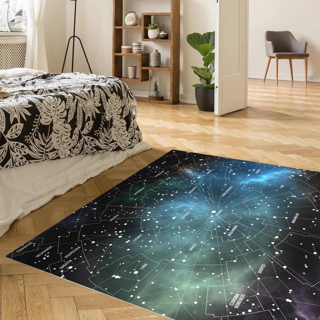 Outdoor Teppich Sternbilder Karte Galaxienebel