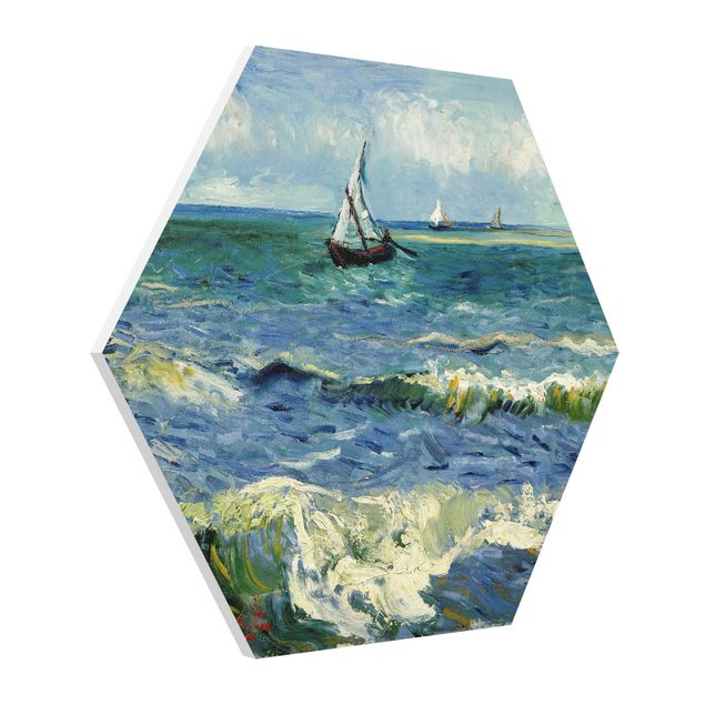Hexagon Wandbild Vincent van Gogh - Seelandschaft