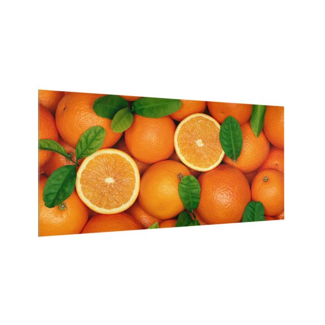 Spritzschutz Glas - Saftige Orangen - Querformat - 2:1