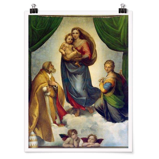 Poster - Raffael - Die Sixtinische Madonna - Hochformat 3:4