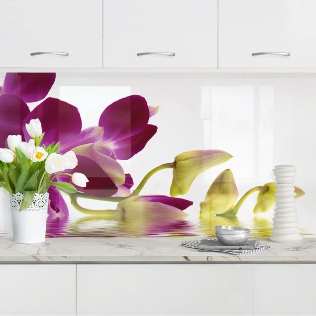 Platte Küchenrückwand Pink Orchid Waters