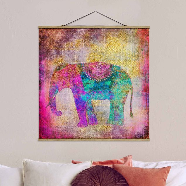 Bilder Bunte Collage - Indischer Elefant