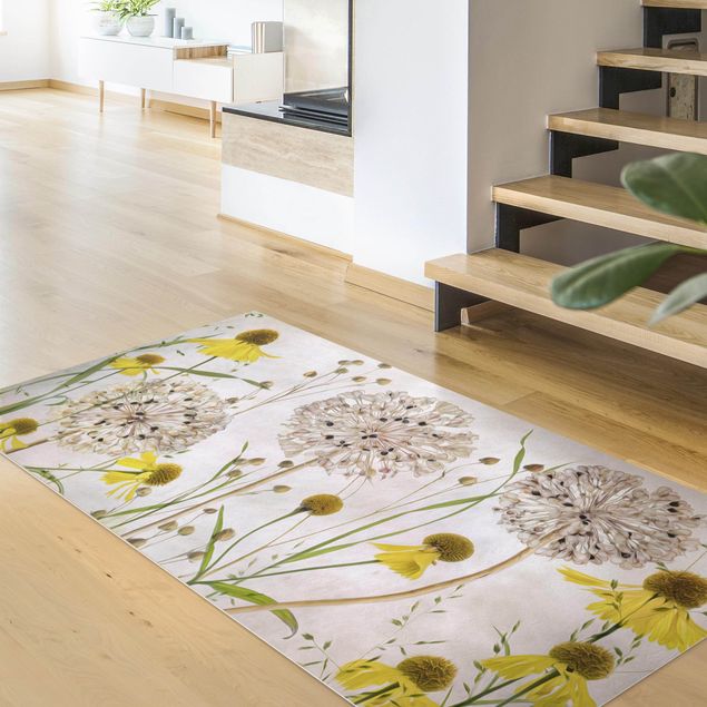 Teppich Balkon Allium und Helenium Illustration