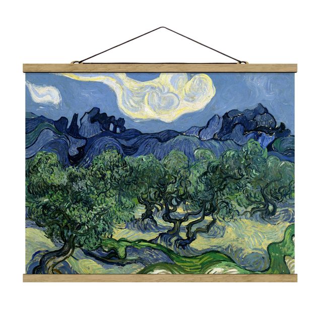 Stoffbilder mit Posterleisten Vincent van Gogh - Olivenbäume