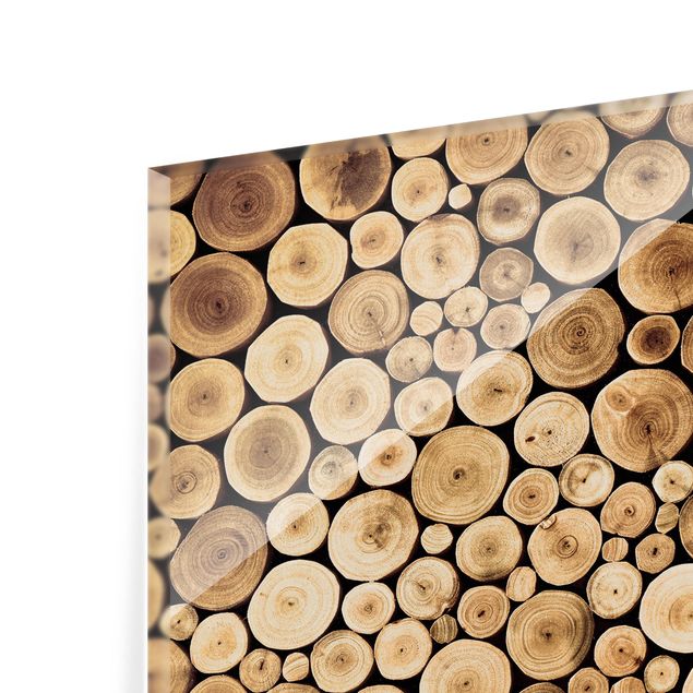 Spritzschutz Glas - Homey Firewood - Querformat - 3:2