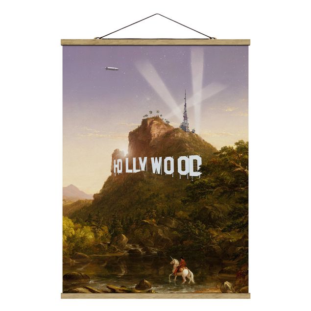Stoffbild mit Posterleisten - Jonas Loose - Gemälde Hollywood - Hochformat 3:4