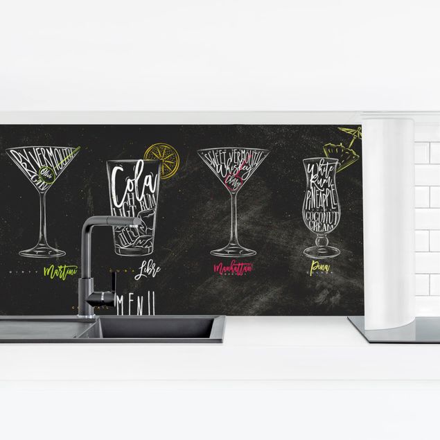 Küchenrückwand selbstklebend Cocktail Menu