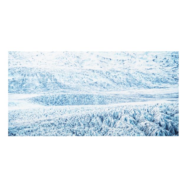 Spritzschutz Glas - Isländisches Gletschermuster - Querformat 2:1