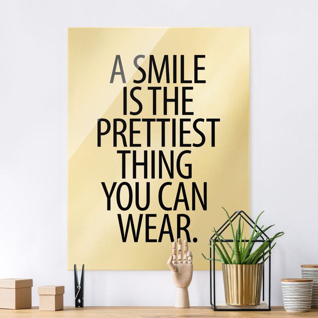 XXL Glasbilder A Smile is the prettiest thing Sans Serif