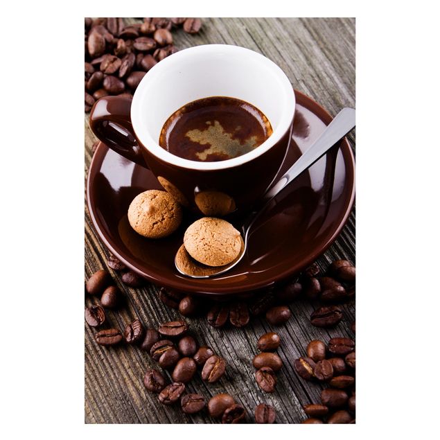 Magnettafel Motiv Kaffeetasse mit Kaffeebohnen