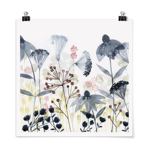 Moderne Poster Wildblumen Aquarell I