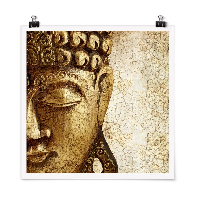 Poster - Vintage Buddha - Quadrat 1:1