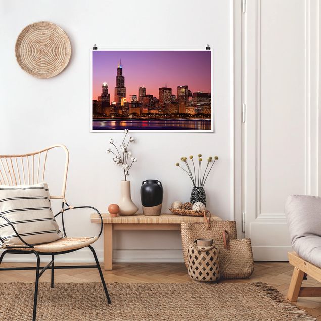 Moderne Poster Chicago Skyline
