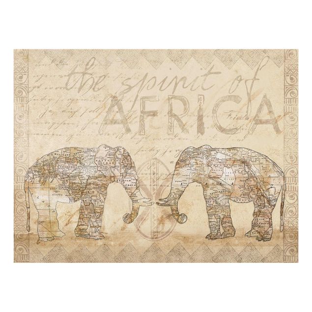Glas Spritzschutz - Vintage Collage - Spirit of Africa - Querformat - 4:3