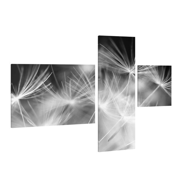 Leinwandbild 3-teilig - Bewegte Pusteblumen - Collage 2