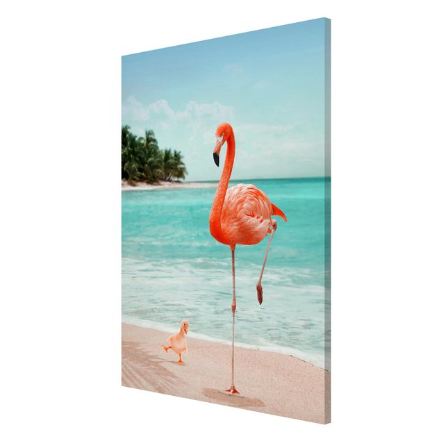 schöne Bilder Strand mit Flamingo