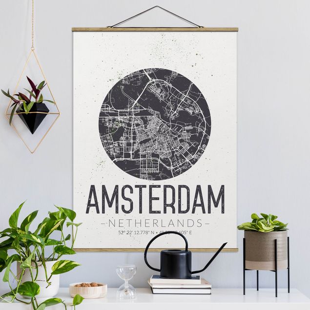 Bilder Stadtplan Amsterdam - Retro