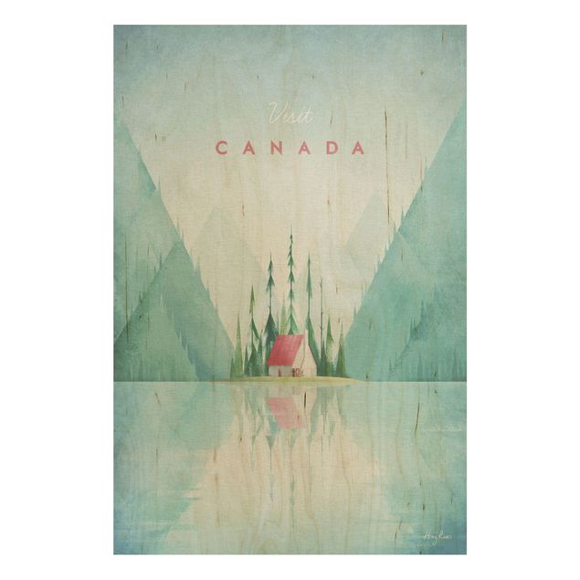 Holzbilder Syklines Reiseposter - Canada