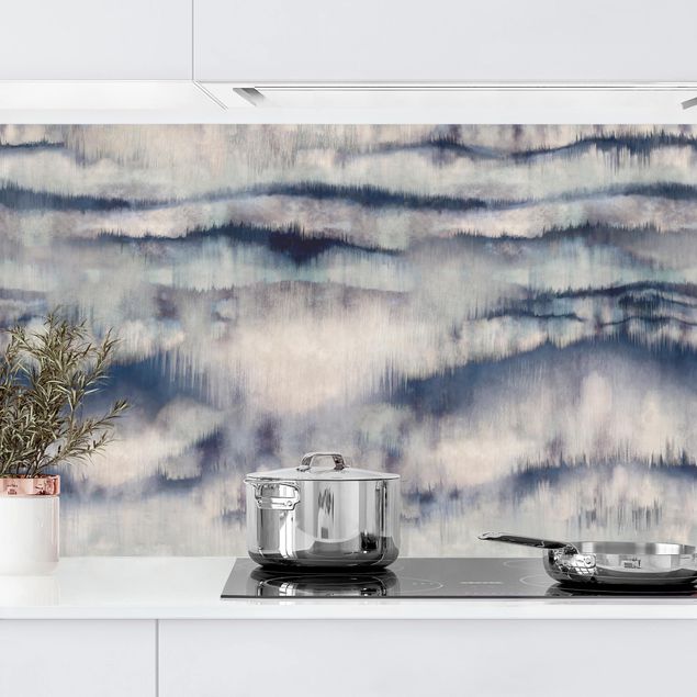 Platte Küchenrückwand Abstrakte Aquarell Berge
