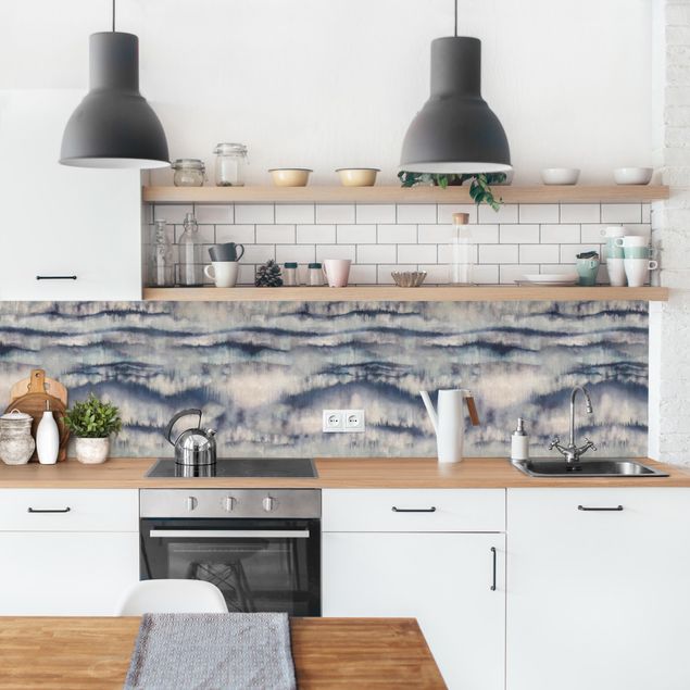 Küche Wandpaneel Abstrakte Aquarell Berge