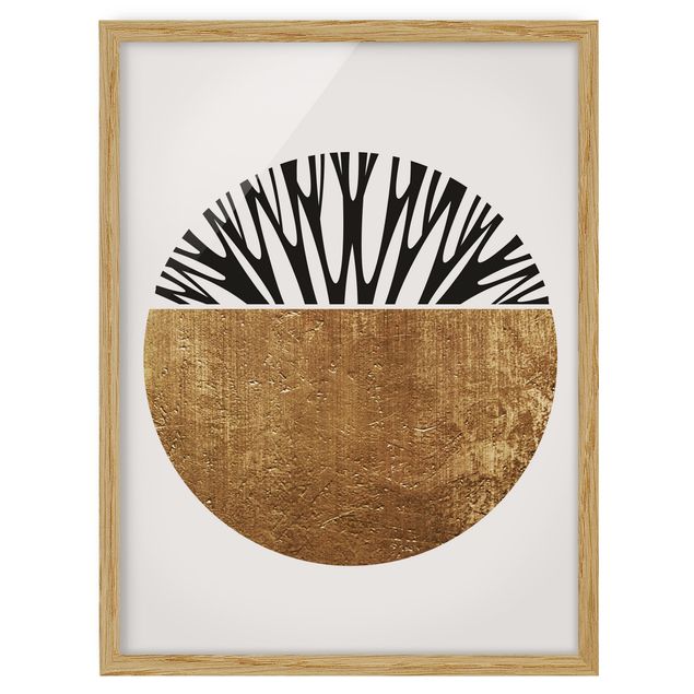 Kubistika Prints Abstrakte Formen - Goldener Kreis