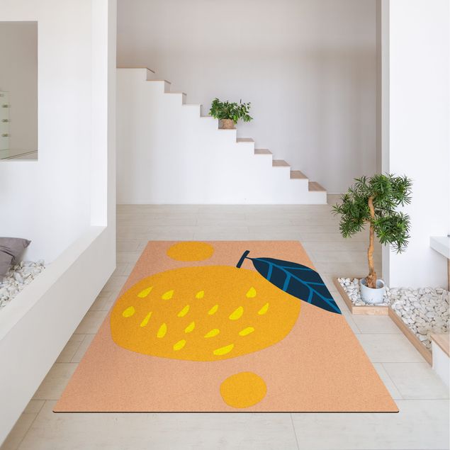 Teppich gelb Abstrakte Formen - Orange
