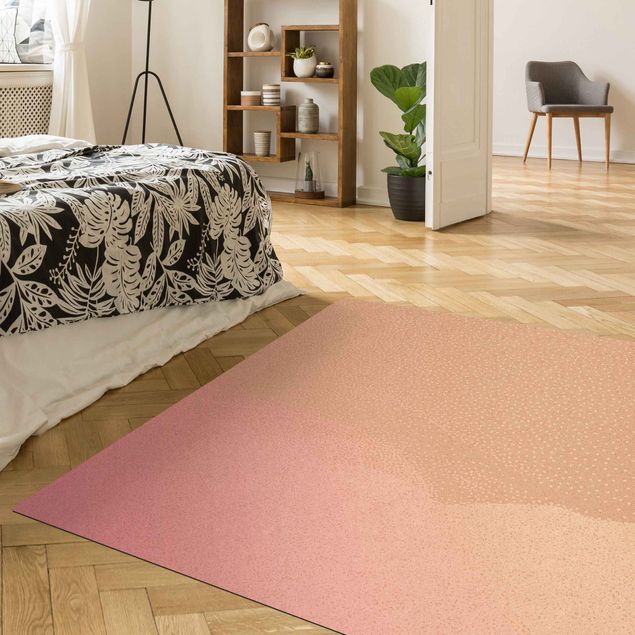 Teppich rosa Abstrakte Punktlandschaft Abendrot