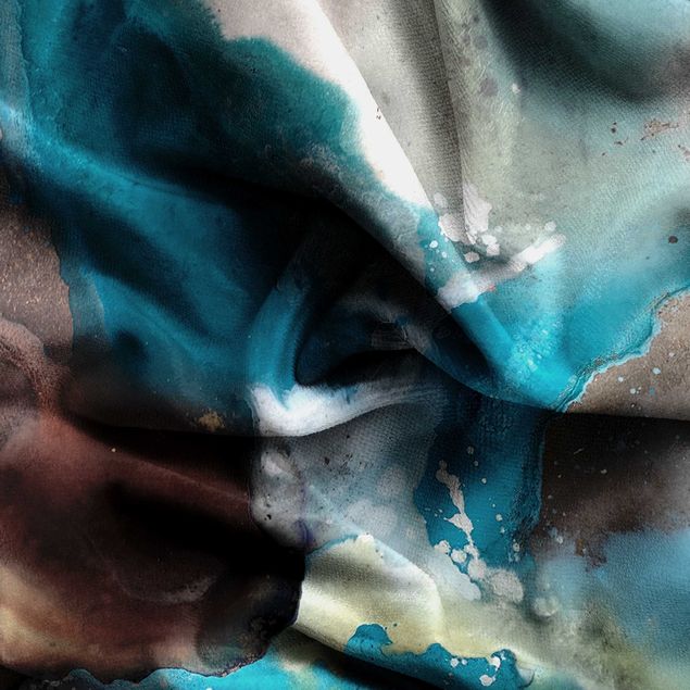 Vorhang blickdicht Abstraktes Farbenspiel mit Blau
