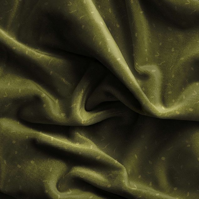 Vorhang blickdicht Abstraktes Monochrom Muster - Olive Grün