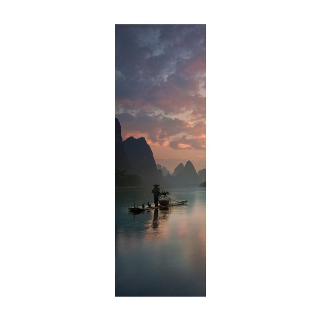 Teppich pastell Sonnenaufgang über chinesischem Fluss