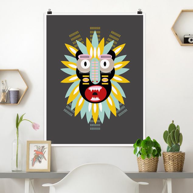Wand Poster XXL Collage Ethno Maske - King Kong