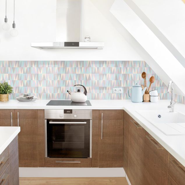 Wandpaneele Küche Dreiecke in Pastellfarben II