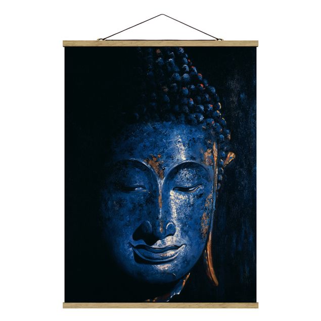 Stoffbild mit Posterleisten - Delhi Buddha - Hochformat 3:4