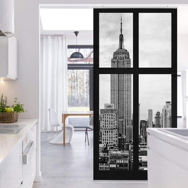 Raumteiler - Fenster New York Empire State Building 250x120cm