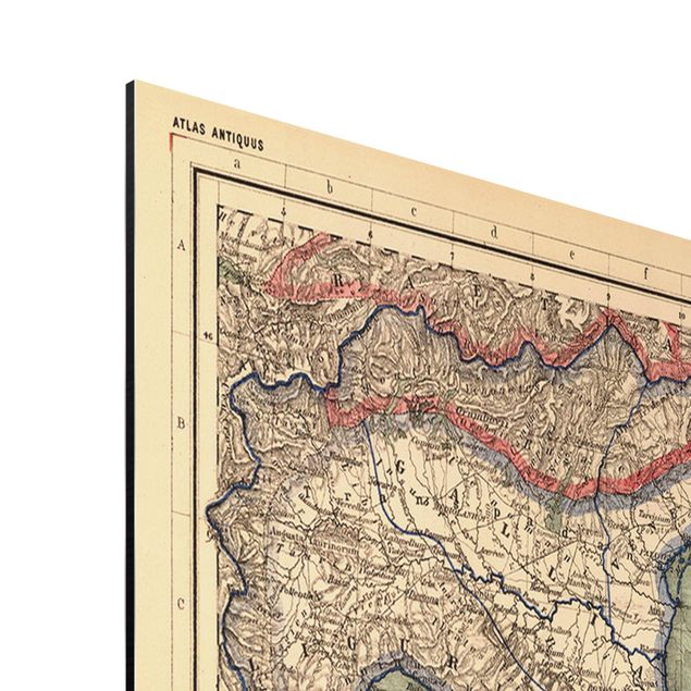 Alu-Dibond - Vintage Landkarte Italien - Querformat