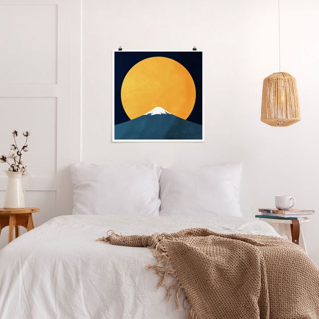 Landschaft Poster kaufen Sonne, Mond und Berge